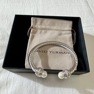 David Yurman Silver Bracelet with Pearls 7mm
